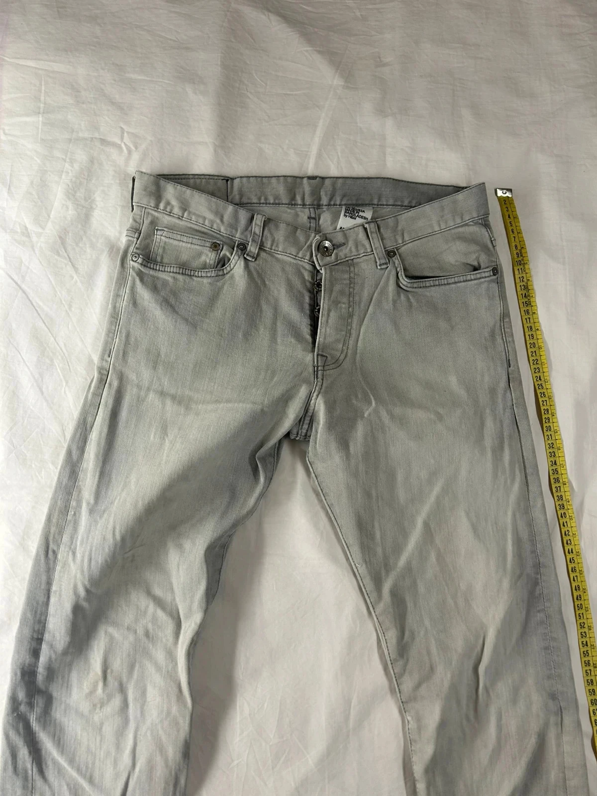 Witte grijze vintage slim fit lage taille H&M jeans – photo 3